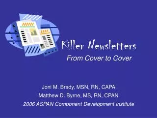 Killer Newsletters From Cover to Cover