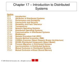 Chapter 17 – Introduction to Distributed Systems