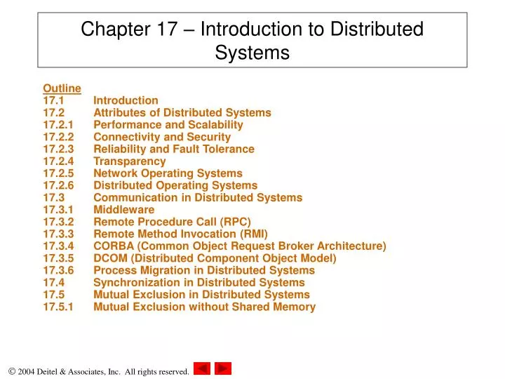 chapter 17 introduction to distributed systems