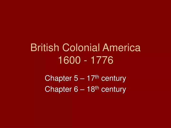 british colonial america 1600 1776