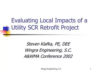 Evaluating Local Impacts of a Utility SCR Retrofit Project