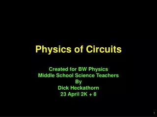 Physics of Circuits