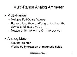 Multi-Range Analog Ammeter