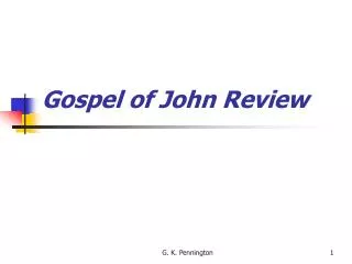 Gospel of John Review