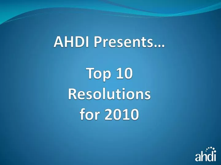 top 10 resolutions for 2010