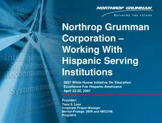 Northrop Grumman Corporation – Working With Hispanic Serving Institutions
