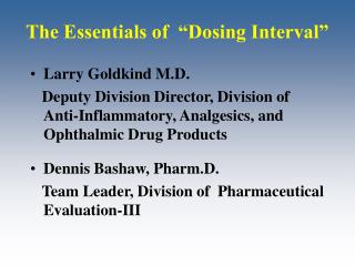 The Essentials of “Dosing Interval”