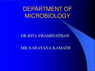 DEPARTMENT OF MICROBIOLOGY