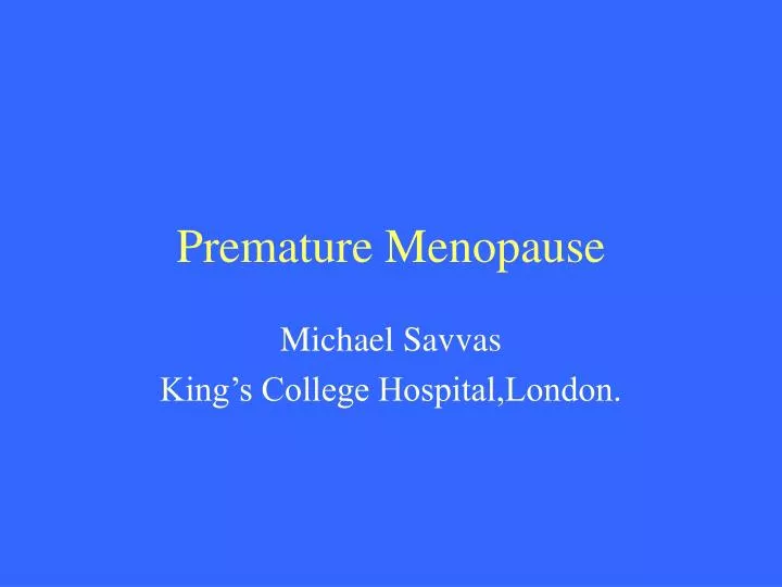 premature menopause