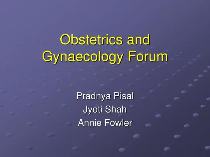 obstetrics and gynaecology forum