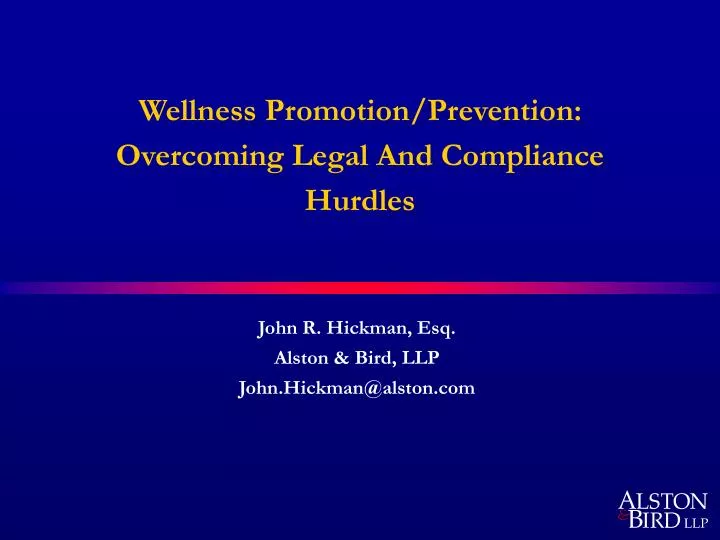 wellness promotion prevention overcoming legal and compliance hurdles