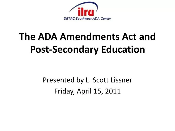 the ada amendments act and post secondary education