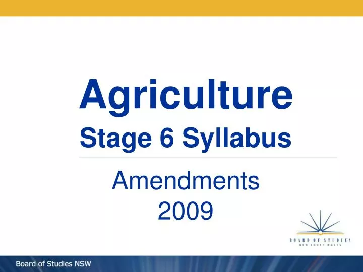 agriculture stage 6 syllabus amendments 2009