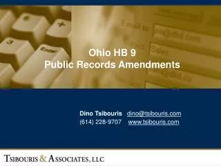 Ohio HB 9 Public Records Amendments