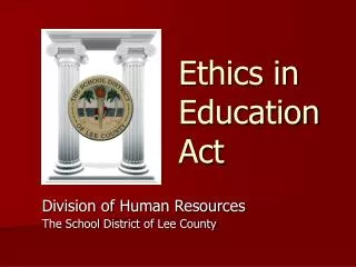 Ethics in Education Act