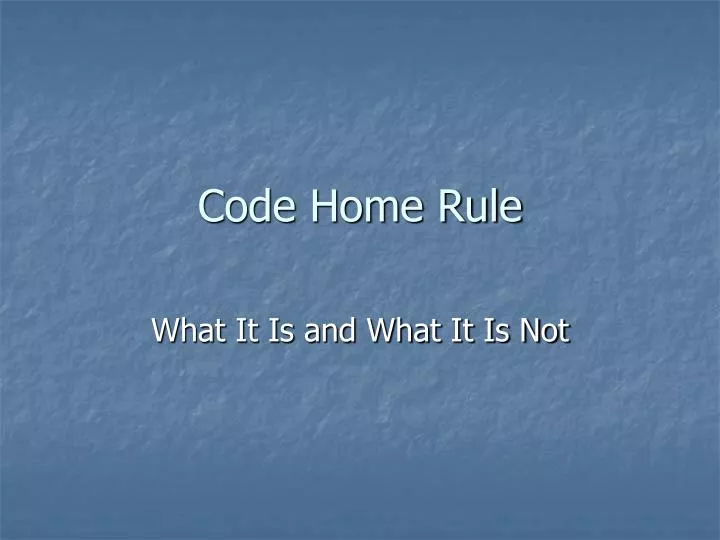 code home rule