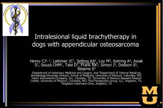 Intralesional liquid brachytherapy in dogs with appendicular osteosarcoma