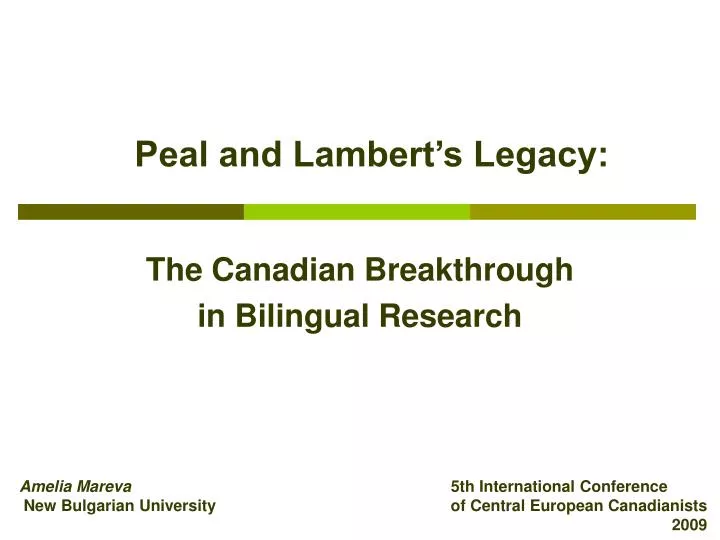 peal and lambert s legacy