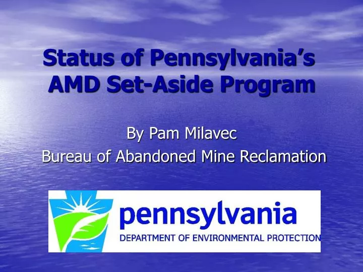 status of pennsylvania s amd set aside program