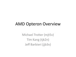 AMD Opteron Overview