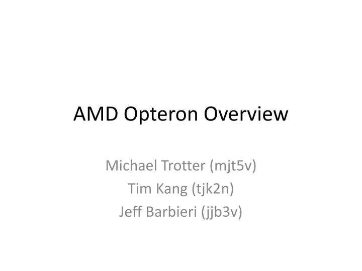 amd opteron overview