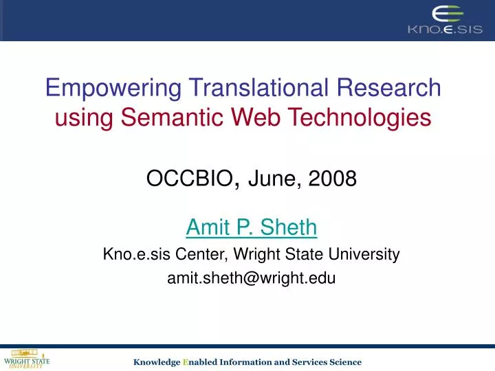 empowering translational research using semantic web technologies
