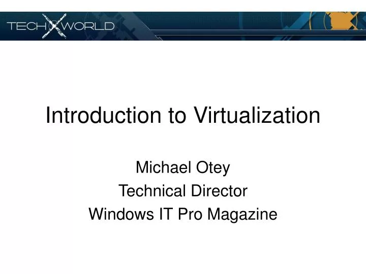 introduction to virtualization