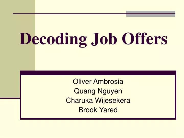 decoding job offers