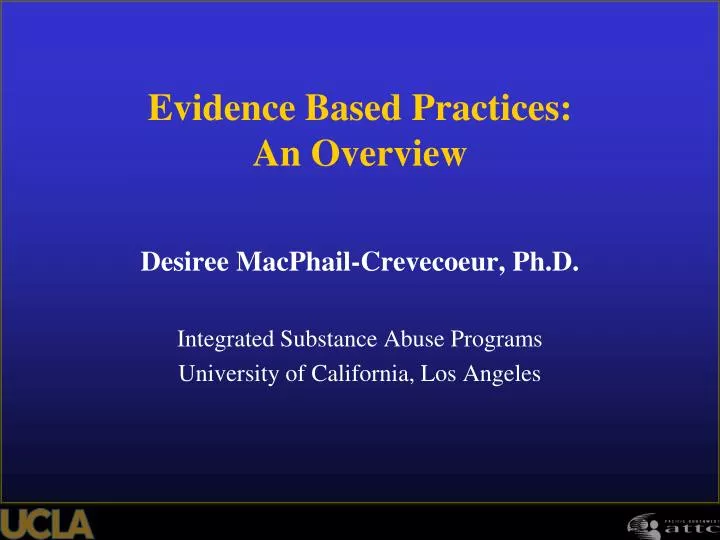 evidence based practices an overview