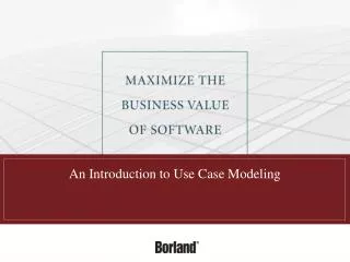 An Introduction to Use Case Modeling