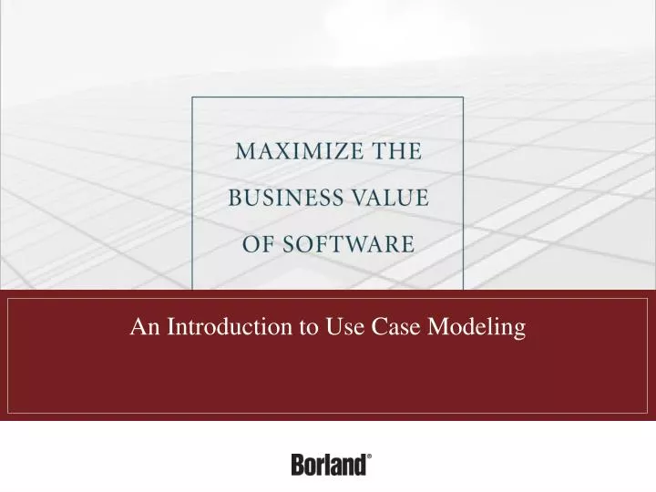 an introduction to use case modeling