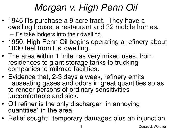 morgan v high penn oil