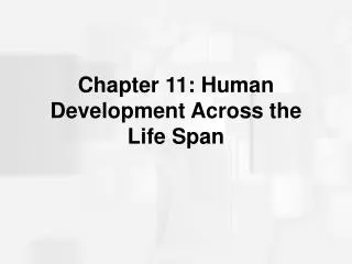 Chapter 11: Human Development Across the Life Span