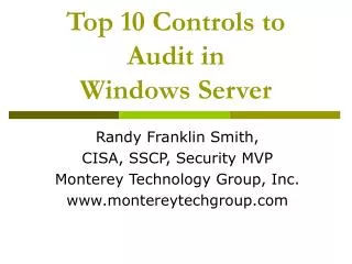 Top 10 Controls to Audit in Windows Server