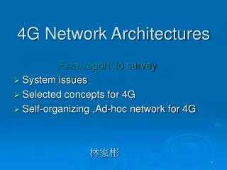 4G Network Architectures