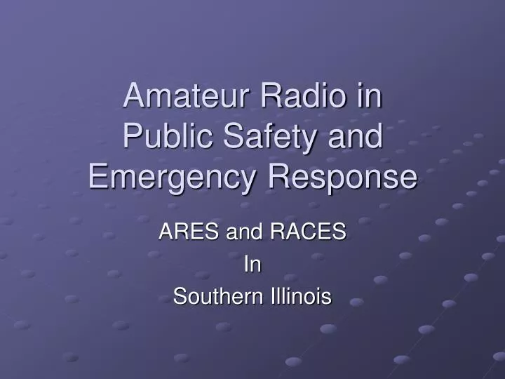 amateur radio in public safety and emergency response