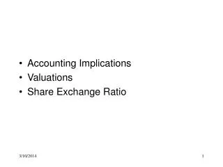 Accounting Implications Valuations Share Exchange Ratio