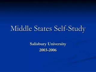 Middle States Self-Study