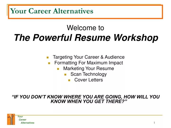 your career alternatives