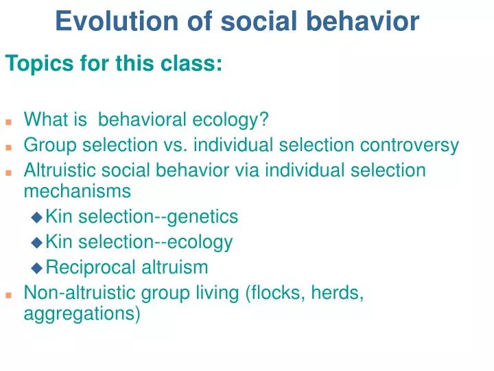 evolution of social behavior