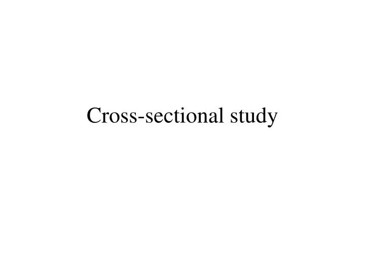 cross sectional study