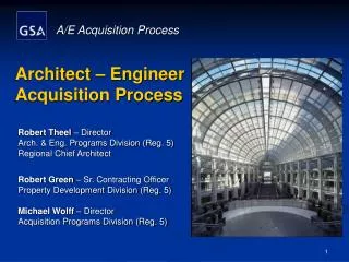Architect – Engineer Acquisition Process