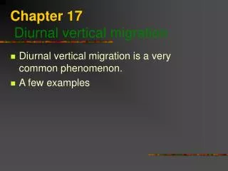 Chapter 17 Diurnal vertical migration