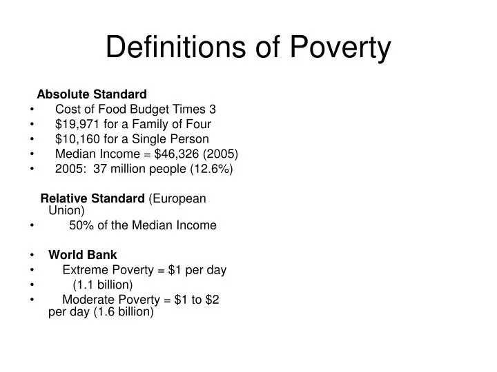 definitions of poverty