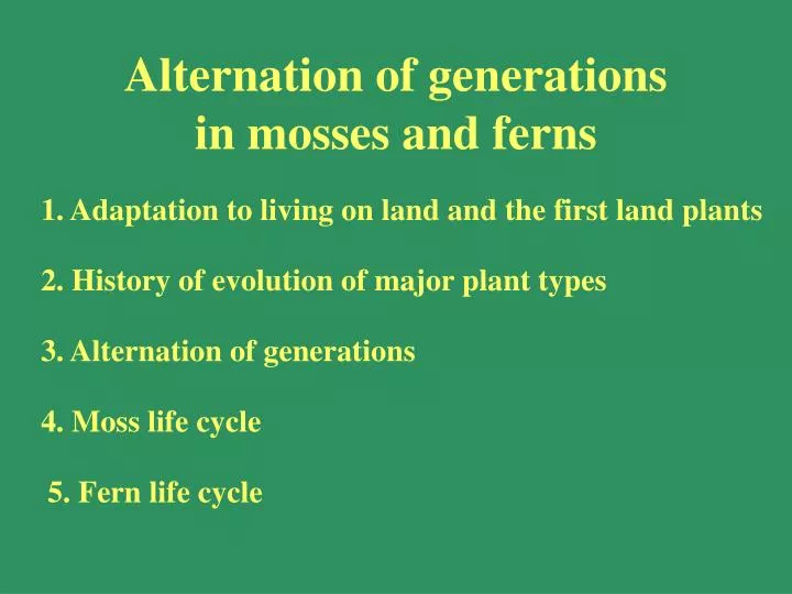 alternation of generations in mosses and ferns