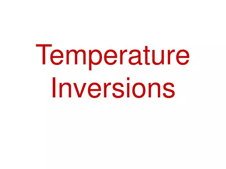 temperature inversions