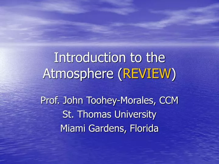 introduction to the atmosphere review