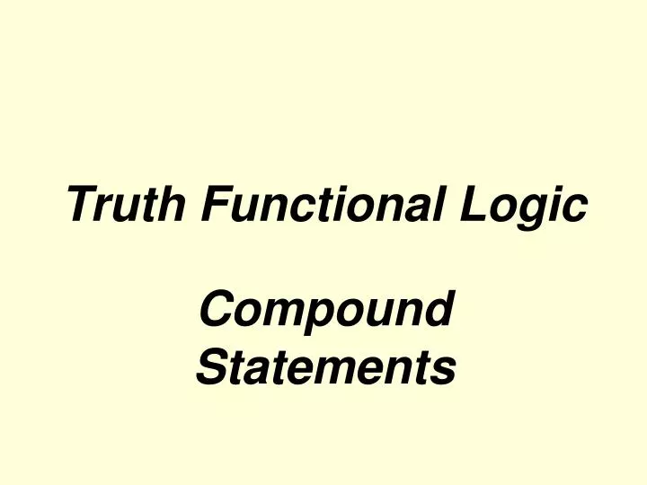 truth functional logic