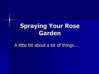 Spraying Your Rose Garden