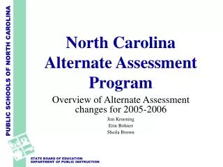 North Carolina Alternate Assessment Program